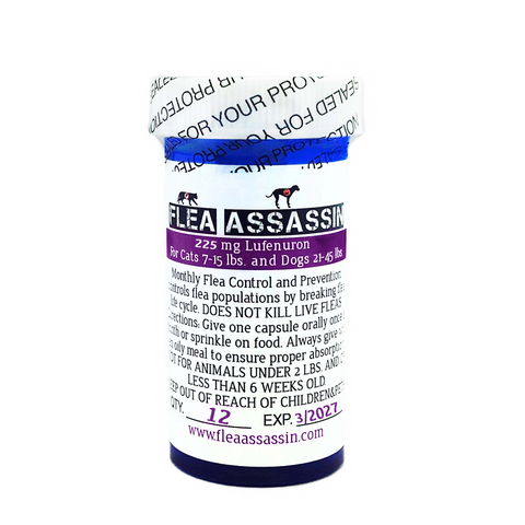 Monthly Flea Control & Prevention Cats 7-15lbs Dogs 21-45lbs,Purple Label-12 capsules