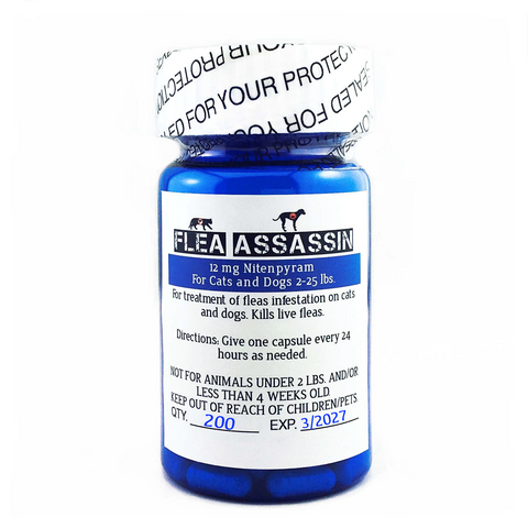 Rapid Flea Killer Cats Dogs 2-25 lbs, Blue Label - 200 capsules