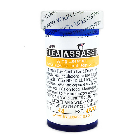Monthly Flea Control & Prevention Cats 2-6lbs Dogs 2-20lbs,Yellow Label-48 capsules