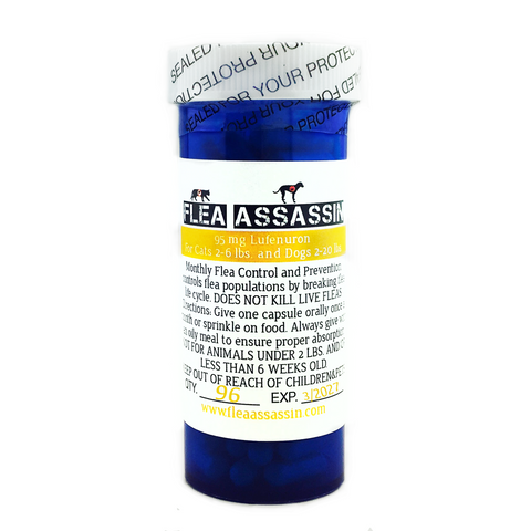 Monthly Flea Control & Prevention Cats 2-6lbs Dogs 2-20lbs,Yellow Label-96 capsules